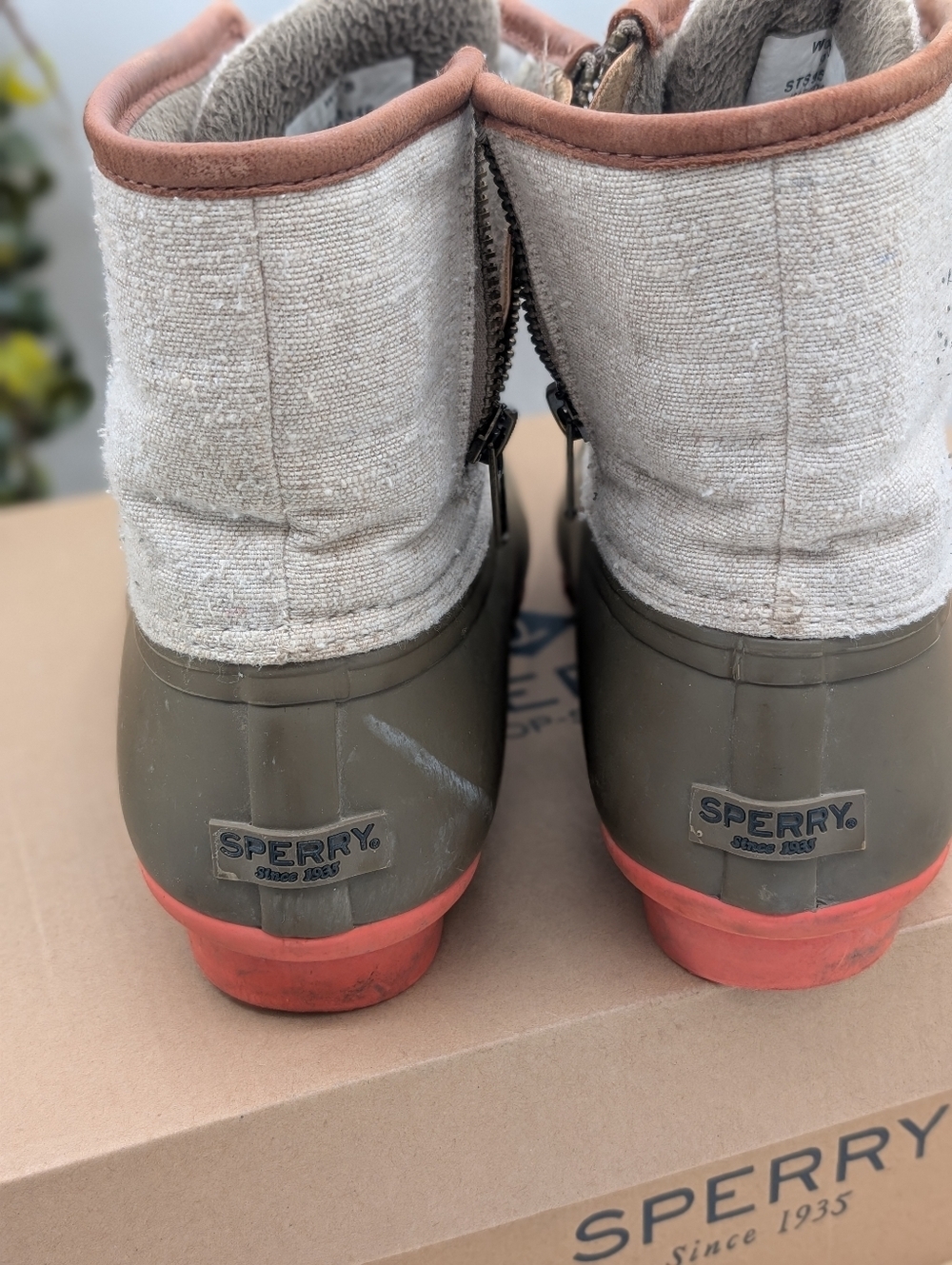 Sperry Women’s Size 9 Duck Boots Waterproof Fleece Lined Lace Up Rain Snow Boots - Picture 5 of 11